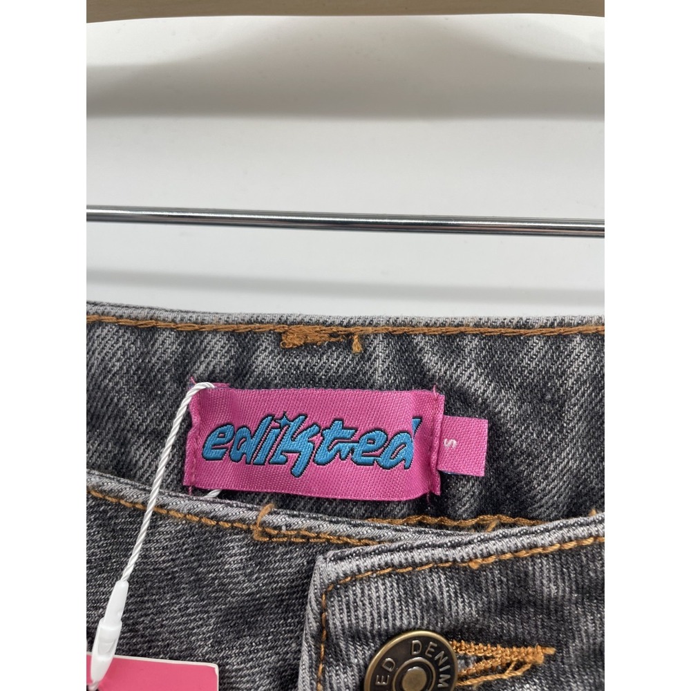 NWT Edikted Wide-Leg Jeans Women's Small Gray Washed Denim High Rise 100% Cotton - Picture 10 of 13